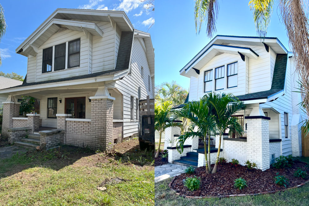 Before and after yard transformation